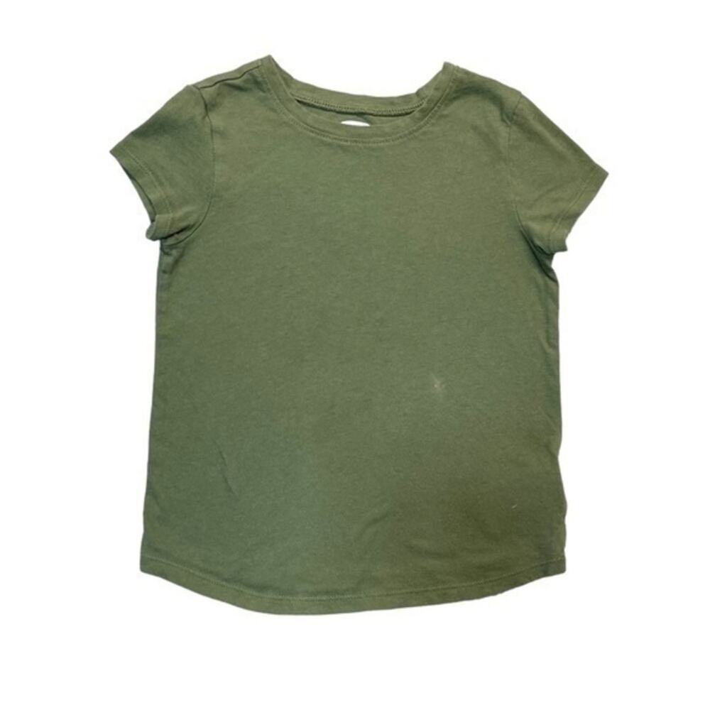 Old Navy Olive Green Short Sleeve T-shirt Top Girl’s Size 4T casual summer - Picture 2 of 7